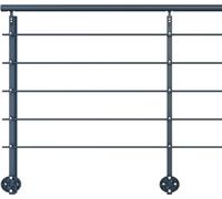 INITIO - Kit de garde-corps de 2 m à monter soi-même, en aluminium, couleur anthracite RAL 7016, fixation latérale