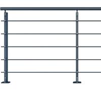 INITIO - Kit de garde-corps de 2 m à monter soi-même, en aluminium, couleur anthracite RAL 7016, fixation à plat