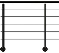 INITIO - Kit de garde-corps de 2 m à monter soi-même, en aluminium, couleur noire, fixation latérale