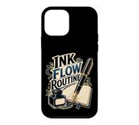 Ink Flow Routine Stylo Plume Carnet Coque pour iPhone 12 Mini