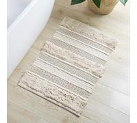 INK+IVY Tapis de Bain texturé à Poils Longs tissé à la Main, Doux et Absorbant, Style bohème, antidérapant, Absorbant à séchage Rapide, pour Baignoire, Salle Douche, Cendre, 50,8 x 81,3 cm, Naturel