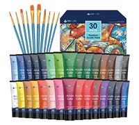 INK LAB Peinture Acrylique 30x36ml avec pinceaux pour Toile Bois