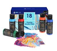 INK LAB Peinture Pouring Acrylique 18 Couleurs 60ml pour Toile Bois