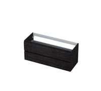 Ink meuble sous lavabo 120x52x45cm 2 tiroirs sans poignée cadre tournant en bois chêne anthracite 1257158