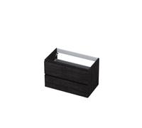 Ink meuble sous-vasque 80x52x45cm 2 tiroirs cadre tournant en bois sans poignée 1257128