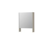 INK SPK3 Armoire de toilette - 60x14x74cm - 1 porte - miroir double face - tablette ouverte - interrupteur et prise de courant - MDF laqué gris cachemire mat 1110029