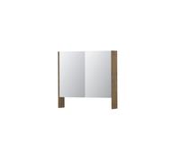 Ink spk3 armoire de toilette avec double portes en miroir, 2 portes avec étagère ouverte et prise de courant/interrupteur 1110110