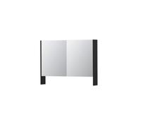 Ink spk3 armoire de toilette avec double portes en miroir, 2 portes avec étagère ouverte et prise de courant/interrupteur 1110205