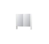Ink spk3 armoire de toilette avec double portes en miroir, 2 portes avec étagère ouverte et prise de courant/interrupteur 1110101