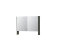 Ink spk3 armoire de toilette avec double portes en miroir, 2 portes avec étagère ouverte et prise de courant/interrupteur 1110225