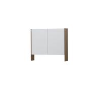 Ink spk3 armoire de toilette avec double portes en miroir, 2 portes avec étagère ouverte et prise de courant/interrupteur 1110170