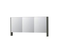 Ink spk3 armoire de toilette avec double portes en miroir, 3 portes avec étagère ouverte et prise de courant/interrupteur 1110375