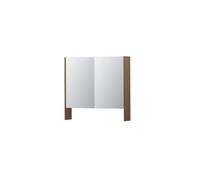 Ink spk3 armoire de toilette avec portes à double miroir, 2 portes avec étagère ouverte et prise/interrupteur 1110120