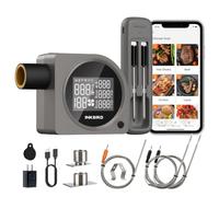 Inkbird Contrôleur de température pour barbecue Bluetooth 5G WiFi et 200 m | 2 sondes sans fil Bluetooth longue portée de 90 m et 3 sondes de température filaires, écran LCD, alertes mobiles