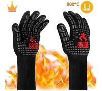INKBIRD Gants de Barbecue Anti-Chaleur Jusqu'à 800°C Cuisine Anti Chaleur Antidérapantes Universel Résistants à la Chaleur