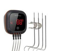 Inkbird IBT-4XS Thermometre Cuisine Bluetooth Thermomètre Barbecue avec Sonde Temperature,Thermomètre Cuisson Rechargeable Magnétique pour Four Grille Viande Poisson(IBT-4XS+4 Sondes)