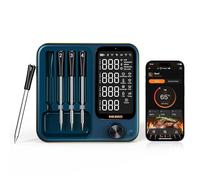 Inkbird INT-14S-BW Thermomètre à viande sans fil WiFi 5G et Bluetooth 5.4 Thermomètre de barbecue avec 4 sondes multi-capteurs, certifié NIST, surveillance Apple Watch pour barbecue, four, fumoir
