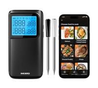 INKBIRD Thermomètre à viande double mode sans fil, connexion WiFi 5G et Bluetooth 5.4, 2 sondes avec 5 capteurs, alarme haute et basse température, pour barbecue, barbecue et cuisine