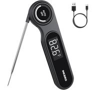 INKBIRD Thermomètre à viande numérique rechargeable à lecture instantanée en 0,5 secondes avec écran LCD VA -50 °C ~ 300 °C, thermomètre de cuisine étanche avec aimant, gril à bonbons, barbecue