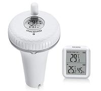 Inkbird Thermomètre Piscine Flottant sans Fil Radio | Thermomètre de Température d'eau Lcd, Récepteur Exterieur Interieur, Surveillance à Distance, Aquarium Spa Étang à Poissons