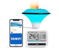 Inkbird Thermomètre Piscine WiFi Solaire avec Lumières Multicolores | Étanche IP68, Contrôle App, Moniteur Multifonction, 3 Modes Auto-On, Alarme Intelligente, Spa Bassin Aquarium
