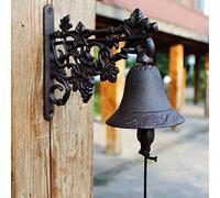 INKCOR Cloche Porte D'entrée Cloche De Porte en Fonte À Suspendre Au Mur - Sonnette De Porte À Sonnerie Manuelle De Ferme, Cloches Suspendues Surdimensionnées pour École/Restaurant/Cour