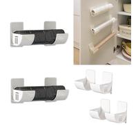 inki Lot de 2 supports en aluminium pour porte d'armoire, étagère murale autocollante, support pour papier sulfurisé et ciré, porte de garde-manger, organiseur de sac poubelle