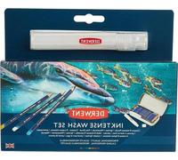 Inktense Wash Set 8 Crayons aquarelle Éclaboussures Pinceau à eau Boîte Hydrosoluble Dessin Peinture Papier Tissu Qualité professionnelle (2302584)