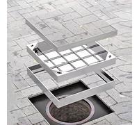 inless Couvercle de trou d'égout encastré en acier pour carreaux et dalles - Couvercle de fosse septique reculaire - 50,8 x 50,8 cm
