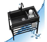 Inless Évier d'extérieur en acier avec robinet Idéal pour bar Ga Reurant et blanchisserie.