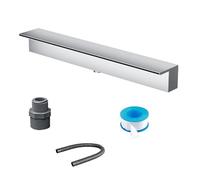 inless Steel Cascade Pool Spillway pour Garden Po Kit de fontaine murale pour terrasse et jardin, fontaine extérieure (argenté, 120 cm)