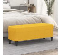 INLIFE Banc Jaune Clair Tissu Polyester 100x35x41 cm - Banc d'Entrée Multifonction, Banquette Bout de Lit, Siège Supplémentaire avec Mousse