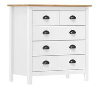INLIFE Buffet Hill Range Blanc 79x40x80 cm Bois de pin Solide (20.05kg)-I8918