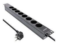 InLine® 16418I InLine® 19" Multiprise, 8x contact de protection, sans interrupteur, 2m, noir