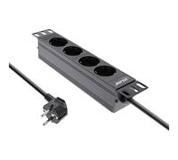 InLine® 16420J InLine® 10" Multiprise, 4x contact de protection, sans interrupteur, 2m, noir