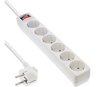 InLine 16465S Multiprise 6 Prises avec Terre et Interrupteur Blanc 5 m