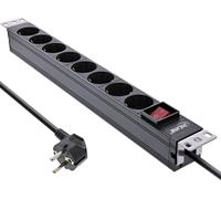 InLine® 19" Multiprise, 8x contact de protection, avec interrupteur, 2m, noir