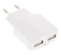 InLine® 31505W Adaptateur secteur USB 2x, Chargeur, Adaptateur d'électricité, 100-240V à 5V/2.1A, blanc