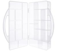 InLine® 43009N Boîte de rangement pour petites pièces, 11 compartiments, transparente, pour vis et accessoires, avec couvercle à clip et poignée, compacte et robuste