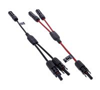 InLine 95020 - Lot de 2 câbles solaires - Noir et rouge - 0,36 m - Étanche IP68 - Résistant aux UV - Compatible avec MC4/Standard4/PV4 - Répartiteur en Y