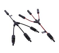 InLine 95030 Lot de 3 câbles solaires noir/rouge, 0,36 m, étanche IP68, résistant aux UV, compatible avec MC4/Standard4/PV4, répartiteur en Y