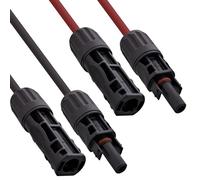 Inline 95610 Câble Solaire 6 mm², 10 m, avec fiche Solaire, MC4, Noir/Rouge, câble d'extension H1Z2Z2-K, photovoltaïque, résistant aux UV et Durable