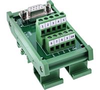 InLine D-Sub 92501K Bloc terminal femelle vertical à vis pour rail DIN RS232 Module de raccordement pour armoire de commande et bricolage