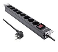InLine® 19" Multiprise, 8x contact de protection, avec interrupteur, 2m, noir