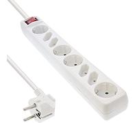 InLine Multiprise 16481T - 8 Prises - 4 Prises de Terre et 4 Prises Euro - avec Interrupteur - 1,5 m - Blanc