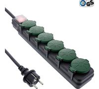 InLine Outdoor-Steckdosenleiste - 6-fach Schutzkontakt - IP44 - mit Schalter - 10m (16496T)