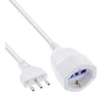 InLine Strom-Verlängerung Schutzkontakt ITALIEN Stecker L / Buchse F - weiß - 10m (16410I)