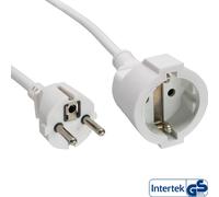InLine® Strom-Verlängerung Schutzkontakt Stecker / Buchse, weiß, 20m (16410E)