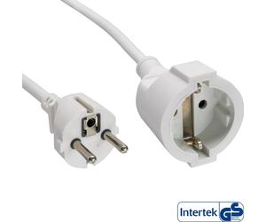 InLine® Strom-Verlängerung Schutzkontakt Stecker / Buchse, weiß, 20m (16410E)