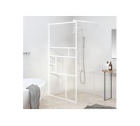 vidaXL Paroi de douche pour douche à l'italienne 100x195 cm verre ESG blanc